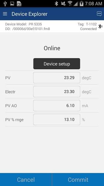 ProComSol Smart Communicator device explorer mobile UI
